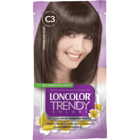 Loncolor TRENDY Vernice semipermanente castagna soul blues C3, 1 pz