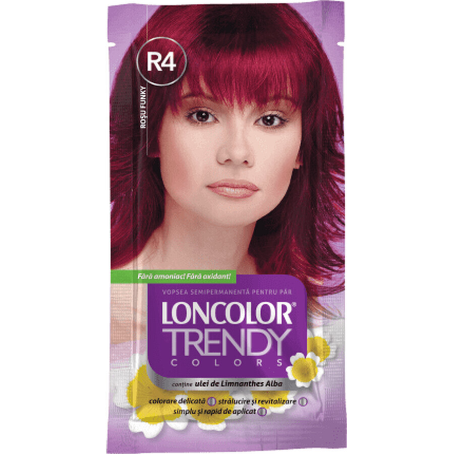 Loncolor TRENDY semipermanente verf funky rood R4, 1 st