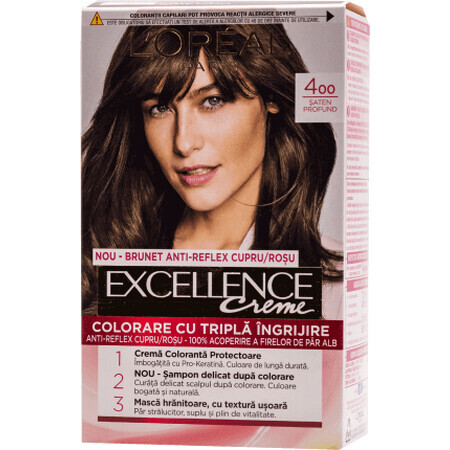 Loreal Paris EXCELLENCE CREME Permanent hair dye with ammonia 4, 1 pc