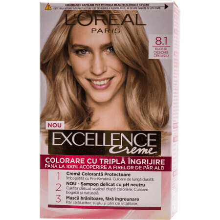 Loreal Paris EXCELLENCE CREME Teinture permanente avec ammoniaque 8.1, 1 pc