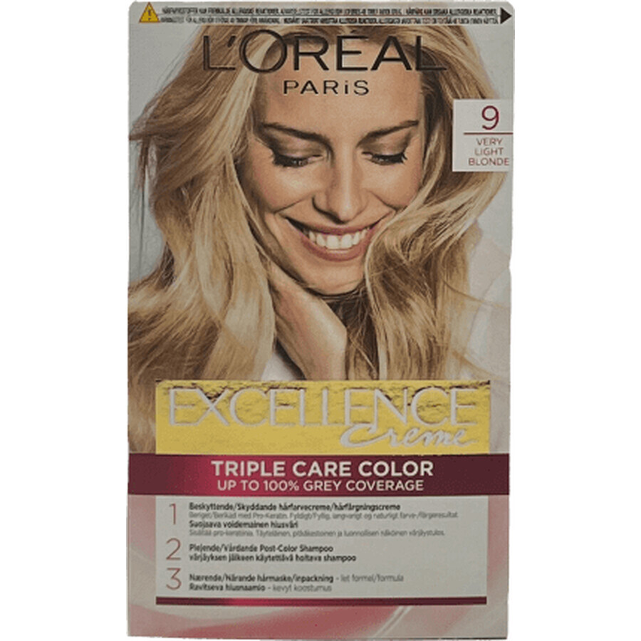 Loreal Paris EXCELLENCE CREME Permanentes Haarfärbemittel mit Ammoniak 9, 1 Stück