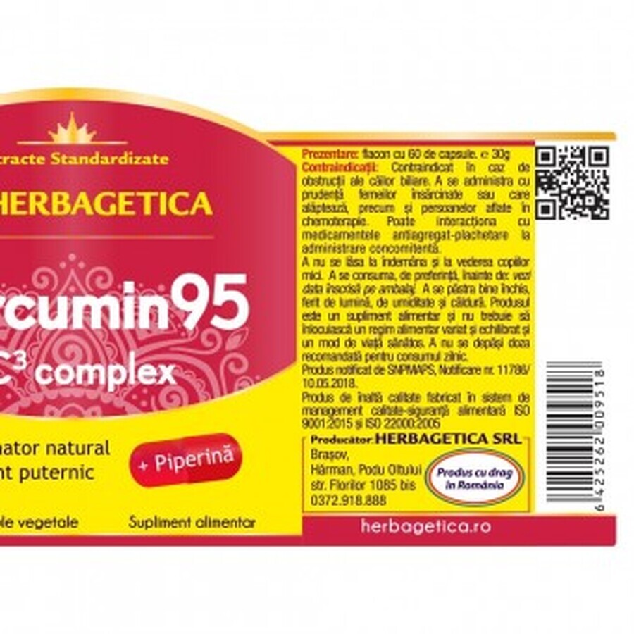 Curcumine95+ C3-complex, 120 capsules, Herbagetica