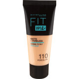 Maybelline New York Fit Me Fond de teint mat et sans pores 110 Porcelain, 30 ml