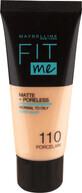 Maybelline New York Fit Me Matte &amp;amp; Poreless Foundation 110 Porcelain, 30 ml