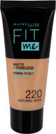 Maybelline New York Fit Me Matte &amp;amp; Poreless Foundation 220 Natural Beige, 30 ml