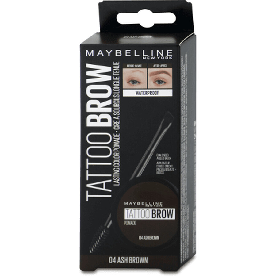 Maybelline New York Tattoo wenkbrauw pommade 04 Ash Brown, 1 st