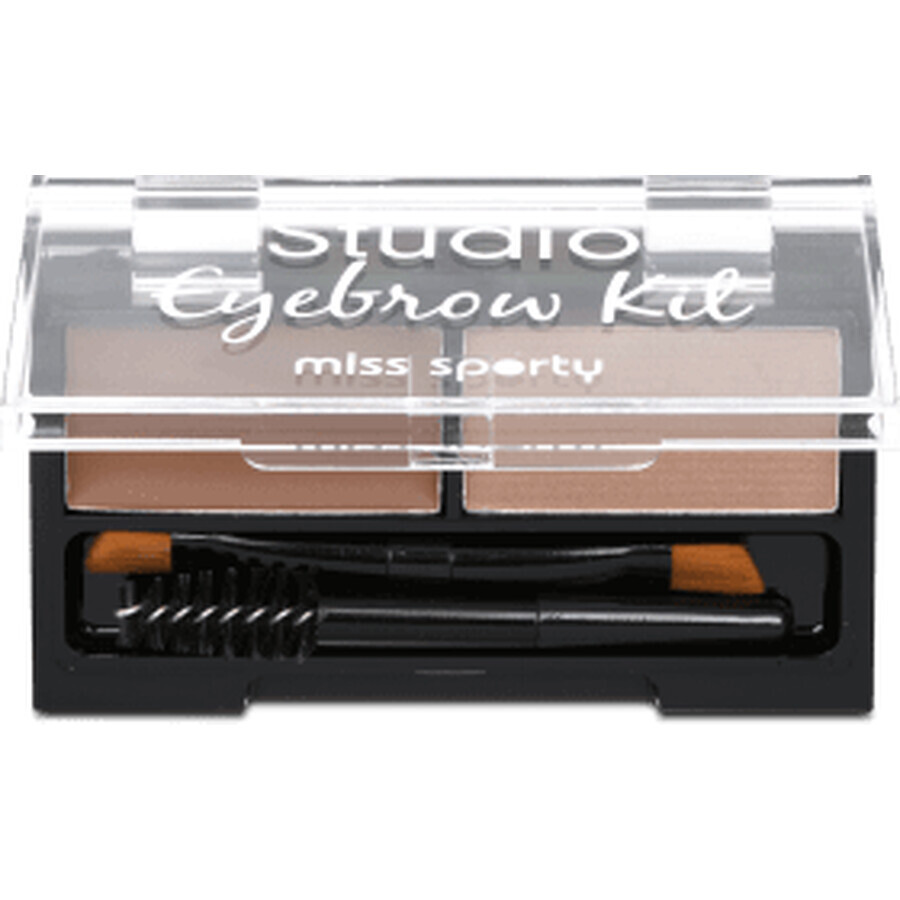 Miss Sporty Studio Eyebrow kit fard sprâncene 001 Medium Brown, 2,4 g