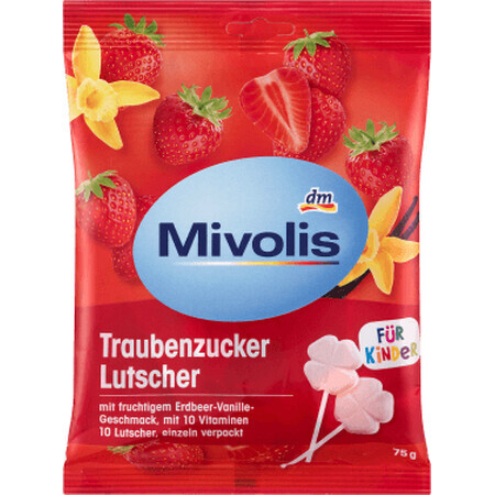 Mivolis Traubenzucker-Brausetabletten mit Erdbeer- und Vanillegeschmack, 75 g