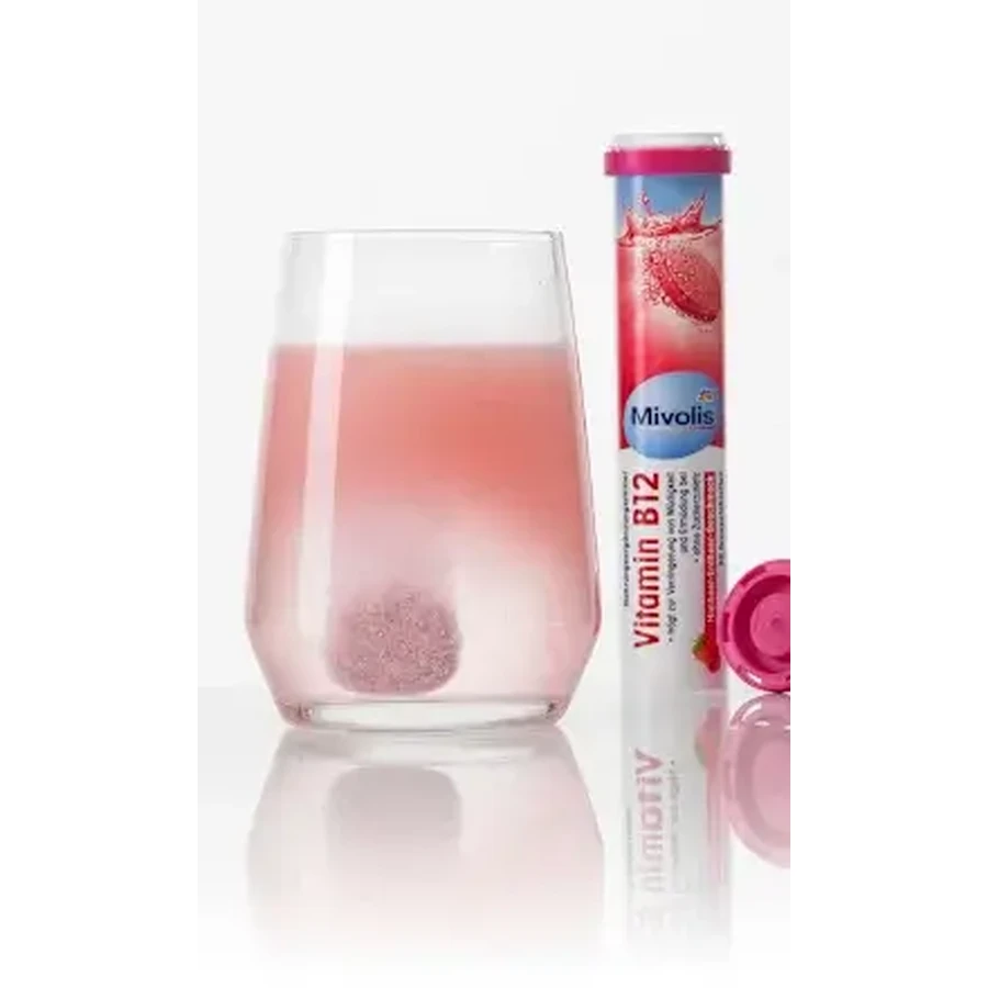 Mivolis Vitamin-B-Brausetabletten Himbeere und Erdbeere, 82 g