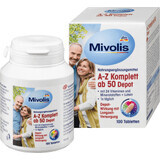Mivolis Vitamines A-Z, 50 jaar+, 153 g, 100 tabbladen
