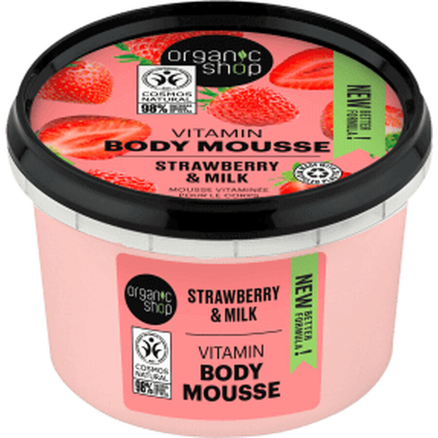 Organic Shop Aardbeien-yoghurt bodymousse, 250 ml