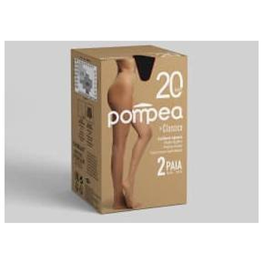 Pompea Femmes 20 DEN 1/2-S noir, 2 pièces