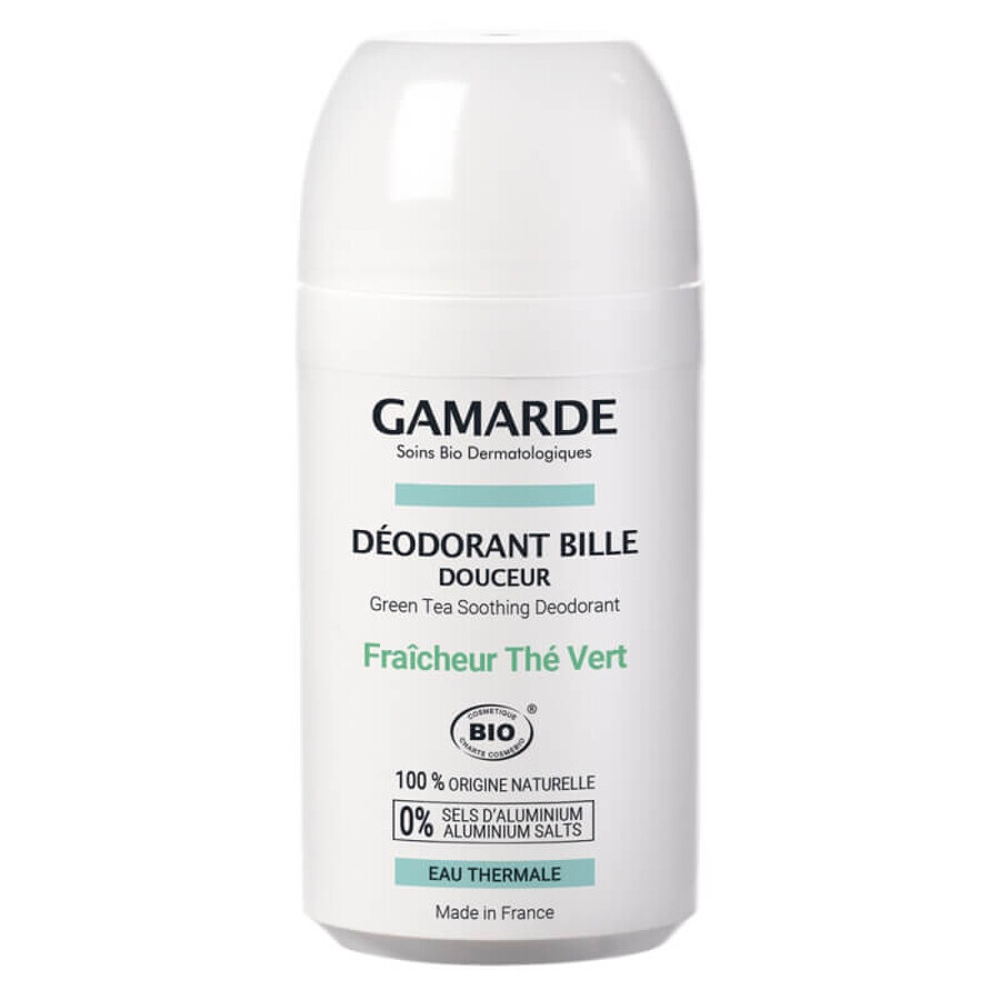 Déodorant roll-on bio au thé vert, 50 ml, Gamarde