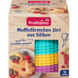 Profissimo Siliconen muffinvormpjes, 12 stuks