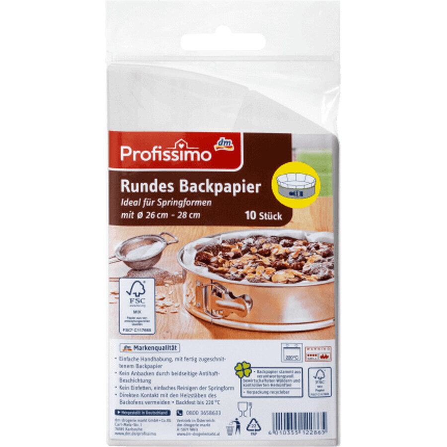 Profissimo bakpapier, rond, diameter 37cm, 10 stuks