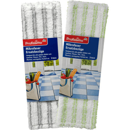 Profissimo Housses de rechange pour balais à franges, microfibre, 2 pcs.