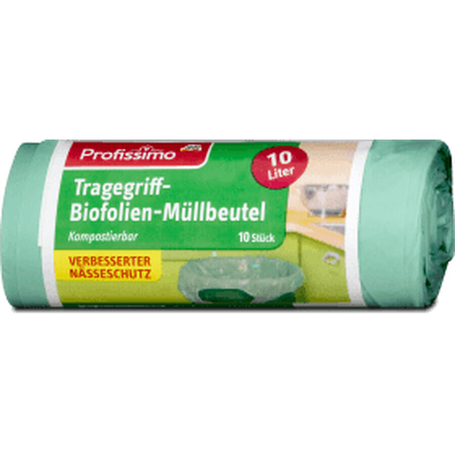 Profissimo Bio-folie huishoudzakken met hengsels, 10 L, 10 st.