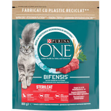 Purina One Croquettes pour chats au bœuf, 800 g