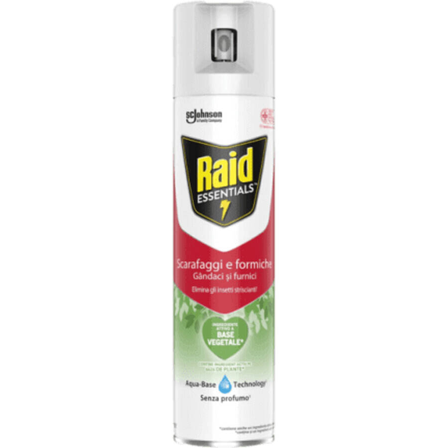 Raid Essentials Spray anti-cafards et anti-fourmis, 400 ml