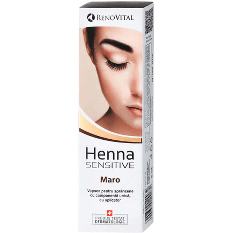 RENOVITAL Henna Sensitive vopsea cremă pentru sprâncene maro, 6 g