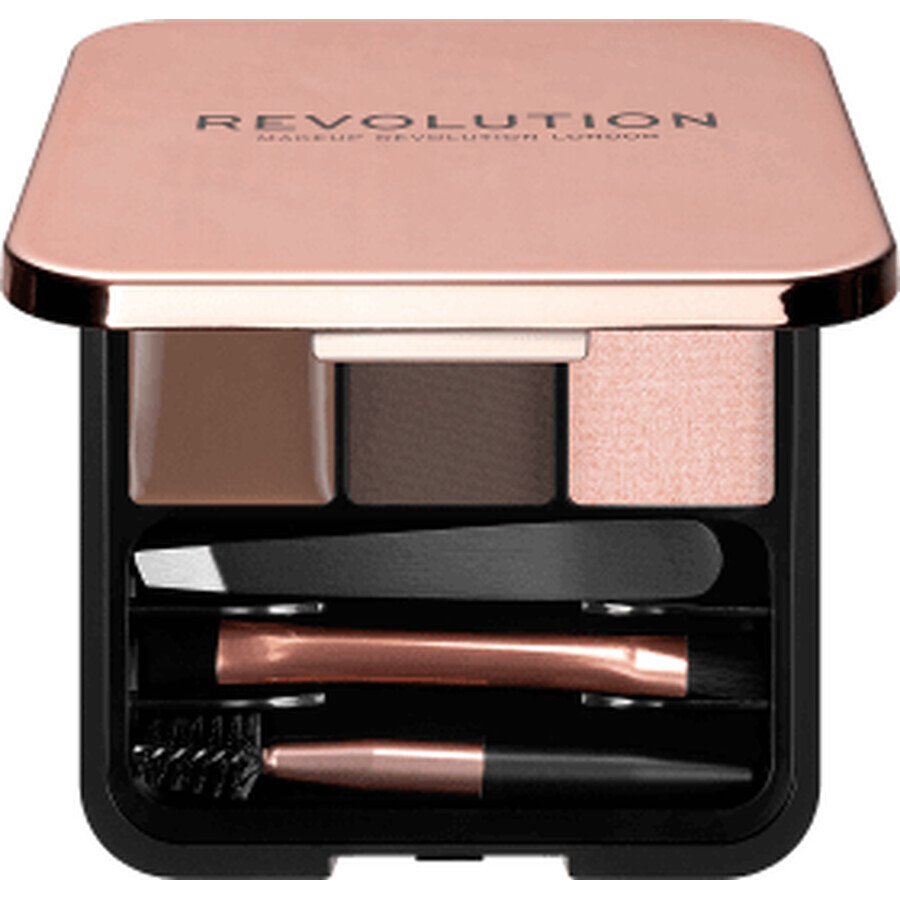 Kit Revolution Brow Sculpt per sopracciglia Marrone Scuro, 2,2 g