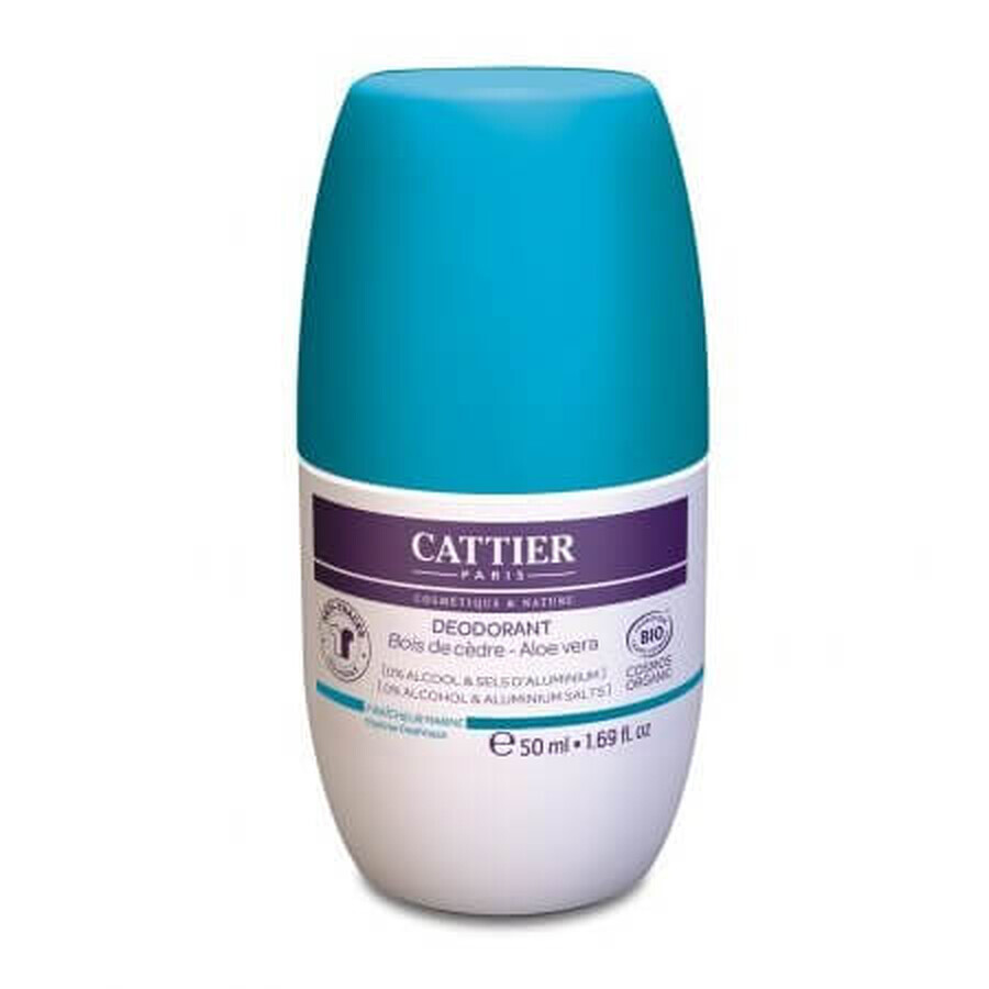 Biologische deodorantroller met ceder en aloë, 50 ml, Cattier