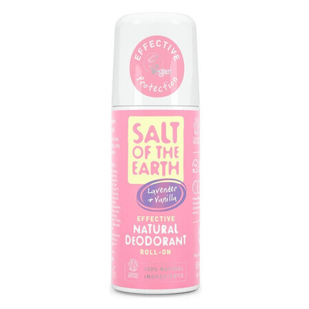 Deodorant roll-on cu lavanda si vanilie Salt Of The Earth Pure Aura, 75 ml, Crystal Spring