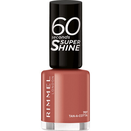 Rimmel London Nail Polish 60 Seconds Super Shine 707 Tan-A-Cotta, 8 ml