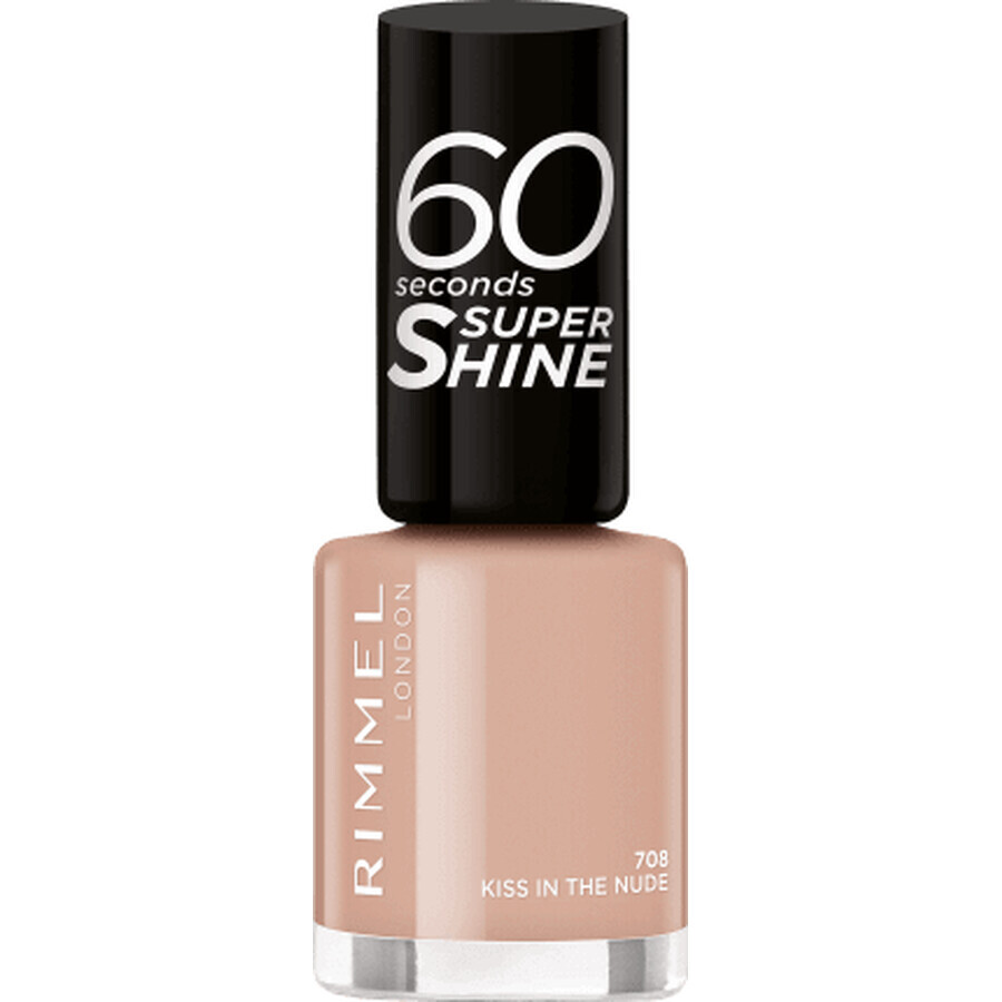 Rimmel London Nagellack 60 Seconds Super Shine 708 Kiss in the nude, 8 ml