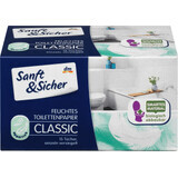 Papier hygiénique humide Sanft&Sicher Classic Sensitive, 15 pièces