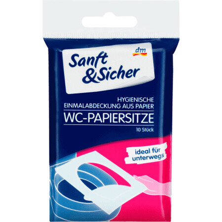 Sanft&Sicher Toilettensitzbezug, Papier, 10 Stück.