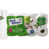 Sanft&amp;Sicher Recycling toiletpapier, 3-laags, 8 stuks