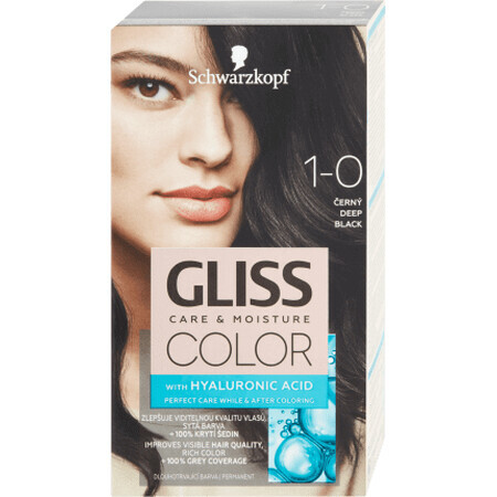 Schwarzkopf Gliss Color Permanent Hair Colour 1-0 Intense Black, 1 pièce