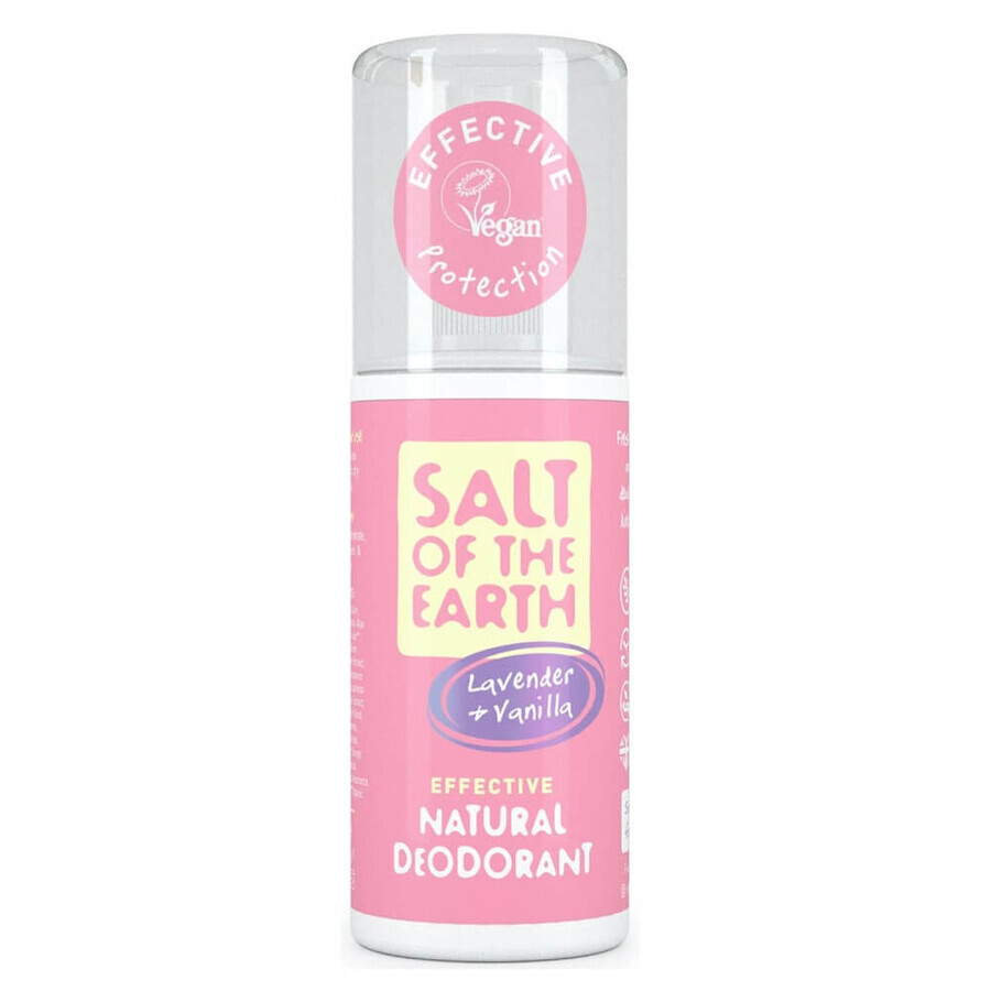 Salt Of The Earth Pure Aura Lavendel en Vanille Deodorant Spray, 100 ml, Crystal Spring