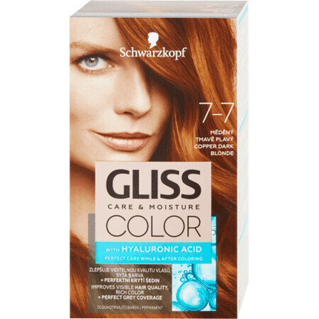 Schwarzkopf Gliss Color Permanent Haarkleuring 7-7 Donker Blond Roodachtig, 1 st