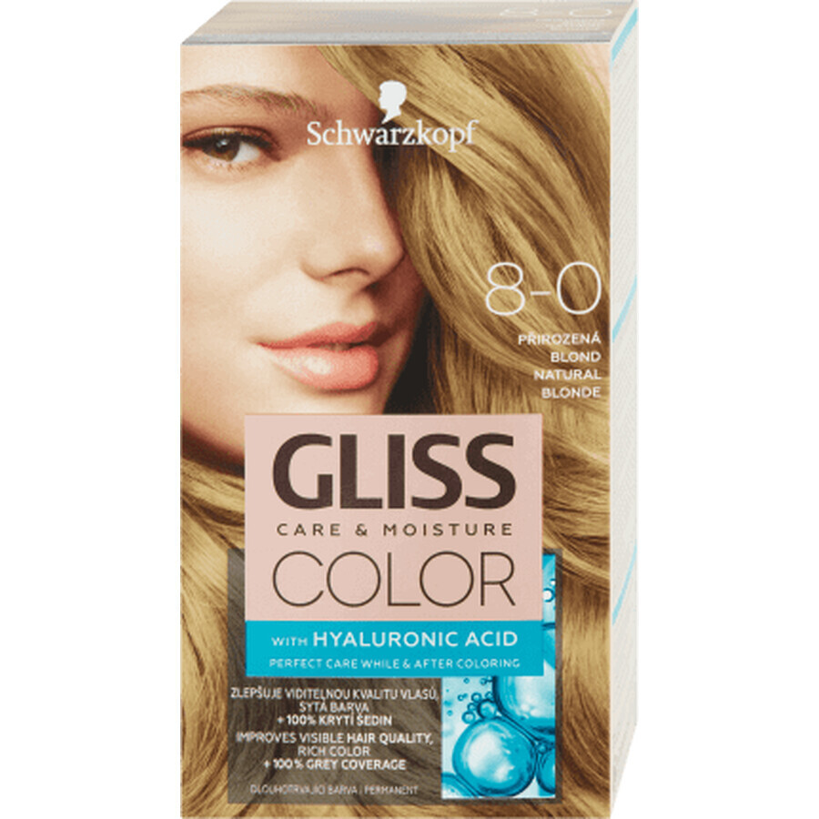 Schwarzkopf Gliss Color Permanente haarverf 8-0 Blond Naturel,, 1 st