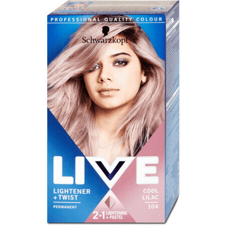 Schwarzkopf Live Permanent hair dye lightner 104 Cool lilac, 142 g