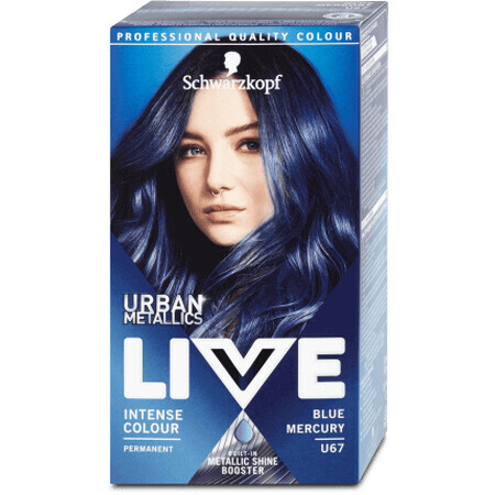 Schwarzkopf Live Vopsea de păr permanentă U67 Blue Mercury, 142 g