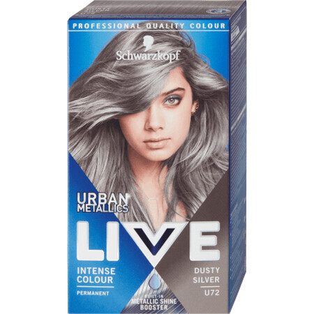 Schwarzkopf Live Tintura Permanente Per Capelli U72 Dusty Silver, 142 g