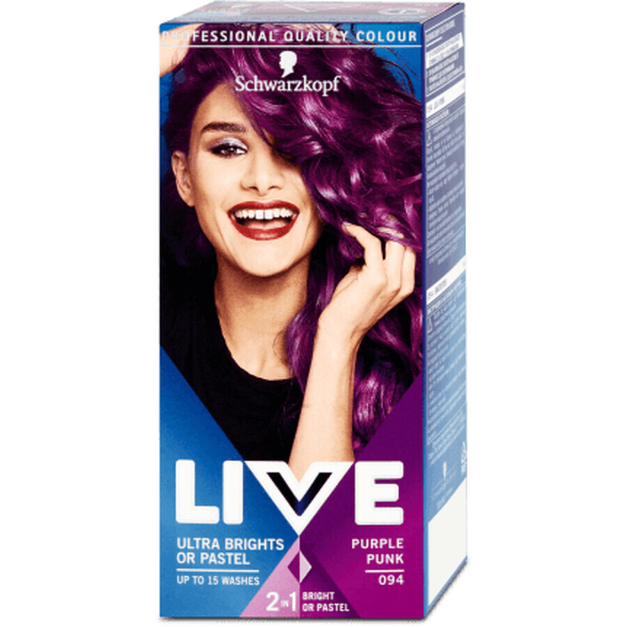 Schwarzkopf Live semipermanente haarkleuring XXL 94 paarsroze, 0,8 l