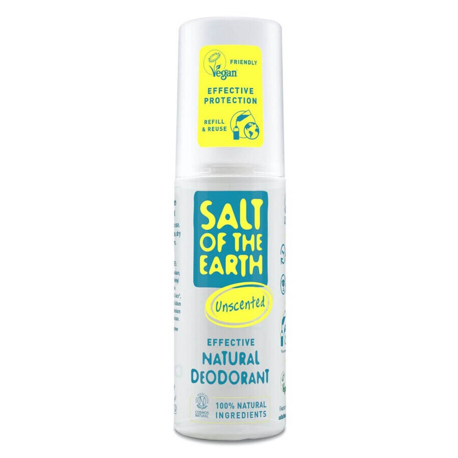 Salt Of The Earth Natural Odourless Deodorant Spray, 100 ml, Crystal Spring