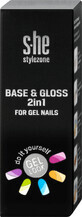 S-he colour&amp;amp;style Base &amp;amp; gloss 2 in 1 nagelgel, 7 ml