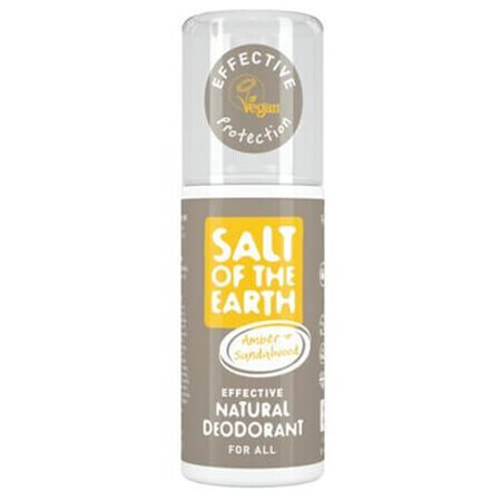 Deodorant spray unisex cu ambra si santal Salt Of The Earth, 100 ml, Crystal Spring