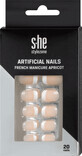 S-he colour&amp;amp;style Kunstnagels Frans abrikoos, 1 Set