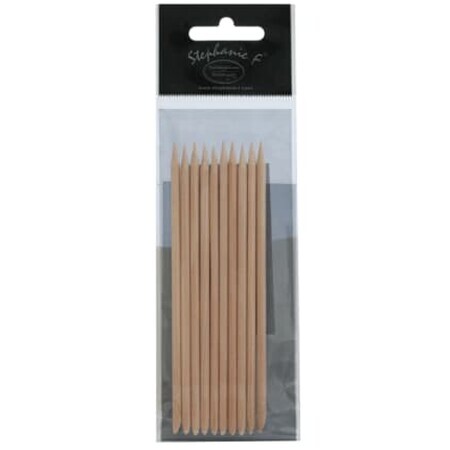 Stephanie F Lot de 10 bâtonnets de manucure en bois, 10 pièces