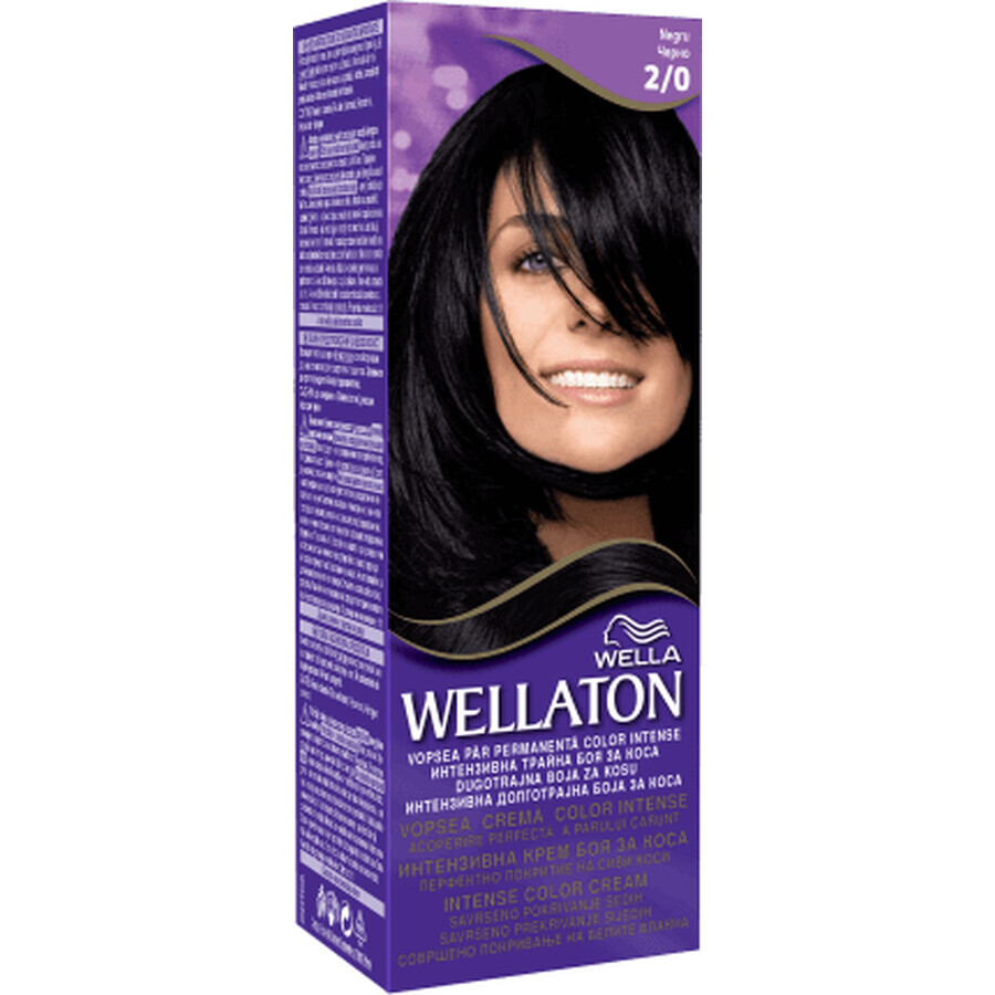 Wellaton Permanent hair dye 2/0 black, 1 pc