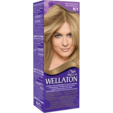 Wellaton Permanente haarverf 8/1 lichtgrijsblond, 1 st