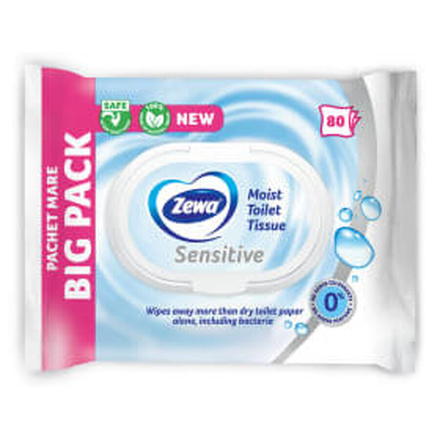 Zewa Wet Tissue Gevoelig Toiletpapier, 80 stuks