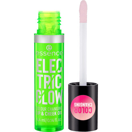 Cosmetici Essence ELECTRIC GLOW CAMBIA COLORE Olio per labbra e guance, 4,4 ml