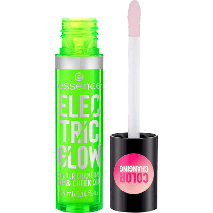 Essence cosmetics Huile pour les lèvres et les joues ELECTRIC GLOW COLOUR CHANGING, 4.4 ml